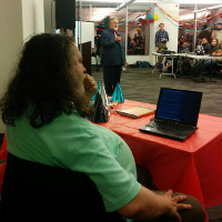 [Stallman watches Eben Moglen compare him to Newton]